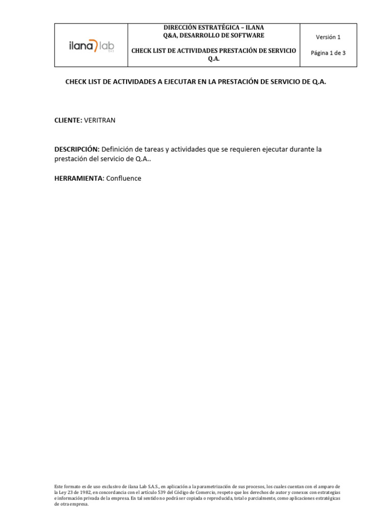 Checklist Q.A. para Desarrollo de Software | PDF | Software ...