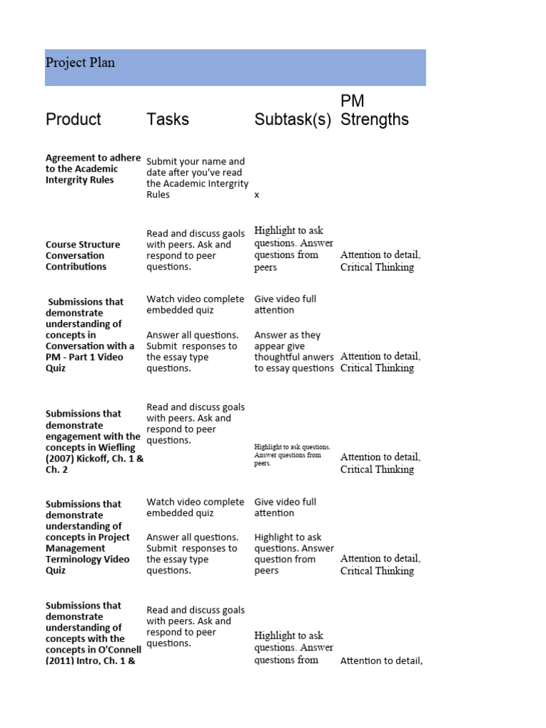 Comprehensive Project Management Plan | PDF | Critical Thinking ...