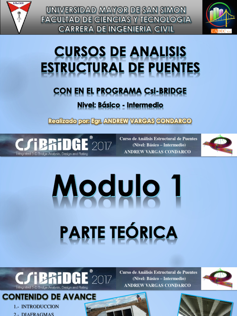 Análisis Estructural de Puentes CSiBridge | PDF | Software | Puente