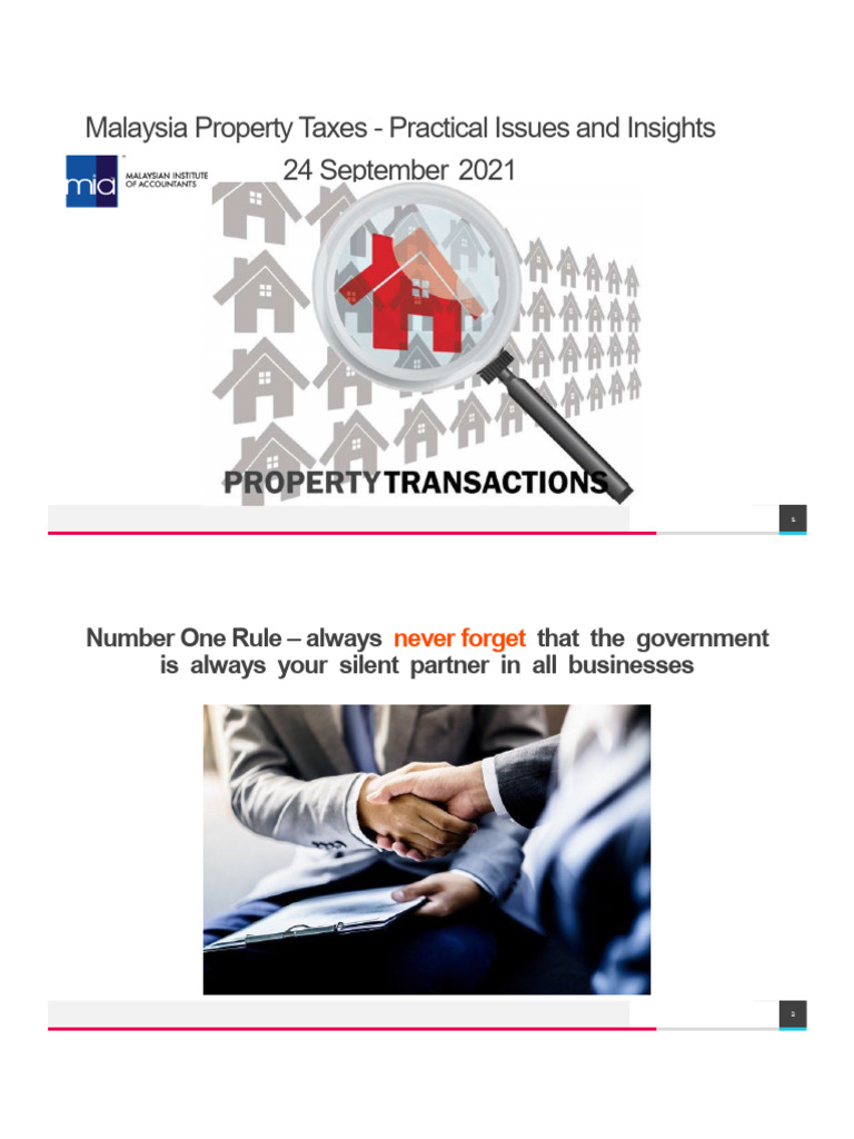 Notes Malaysia Property Taxes Pdf Taxes Capital Gains Tax