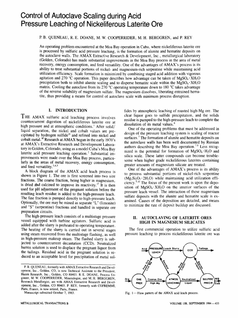 Controlling Autoclave Scaling in HPAL | PDF | Nickel | Magnesium
