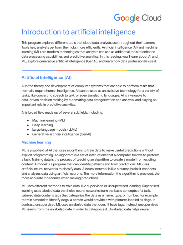 AI and GenAI in Cloud Data Analytics | PDF | Machine Learning ...