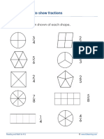 Grade 1 Coloring Fractions Shapes 2