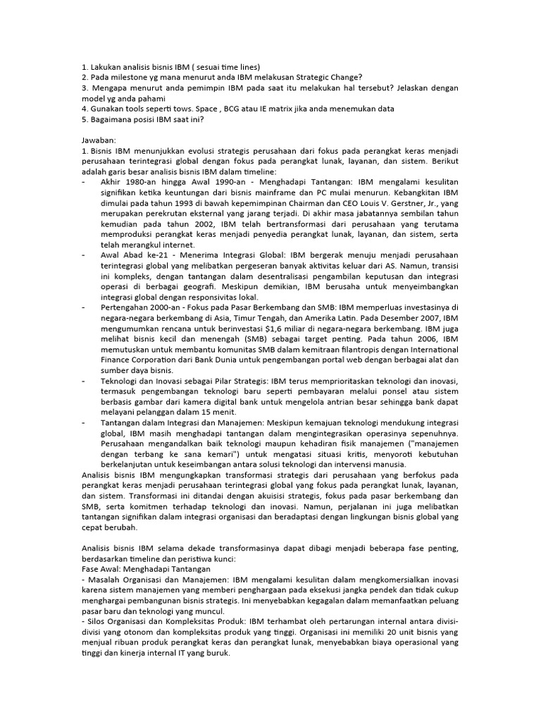 Transformasi Strategis IBM dalam Bisnis | PDF