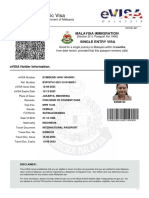Malaysia eVISA Certificate - SUTINAH NENENG