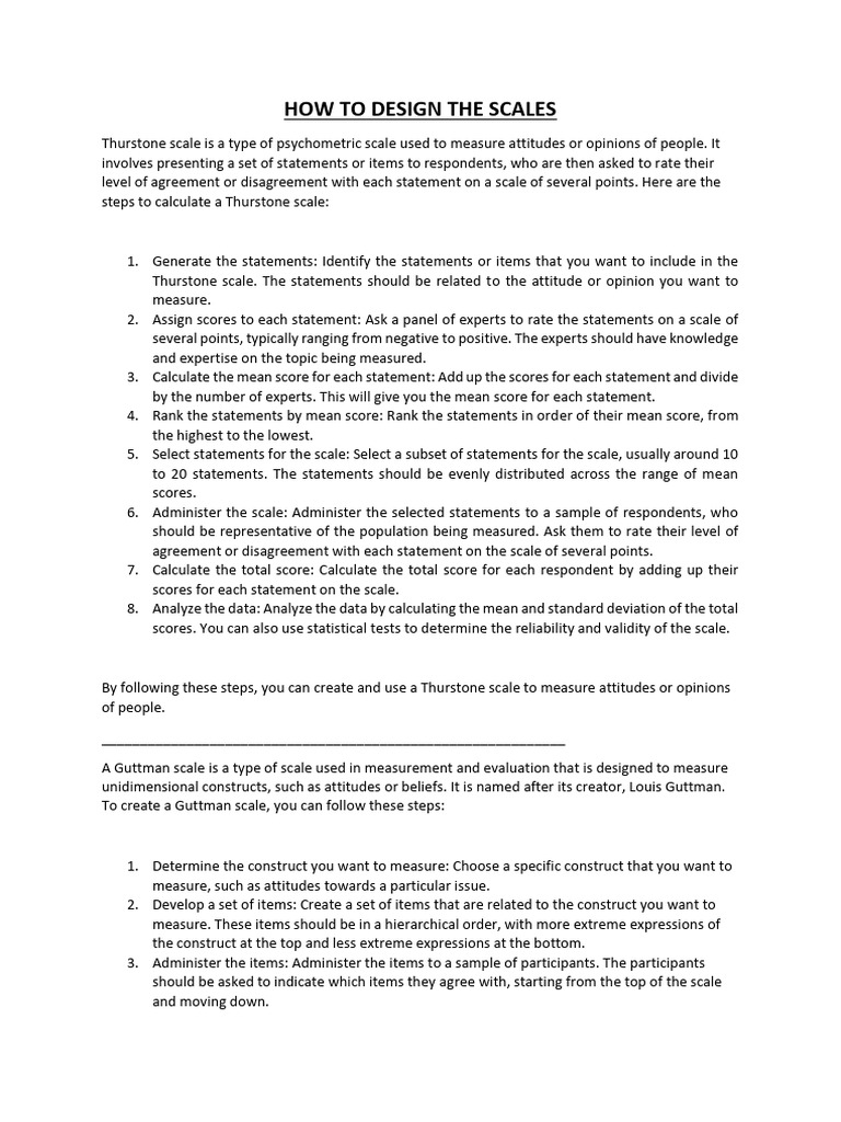 How To Design A Scale | Download Free PDF | Validity (Statistics ...