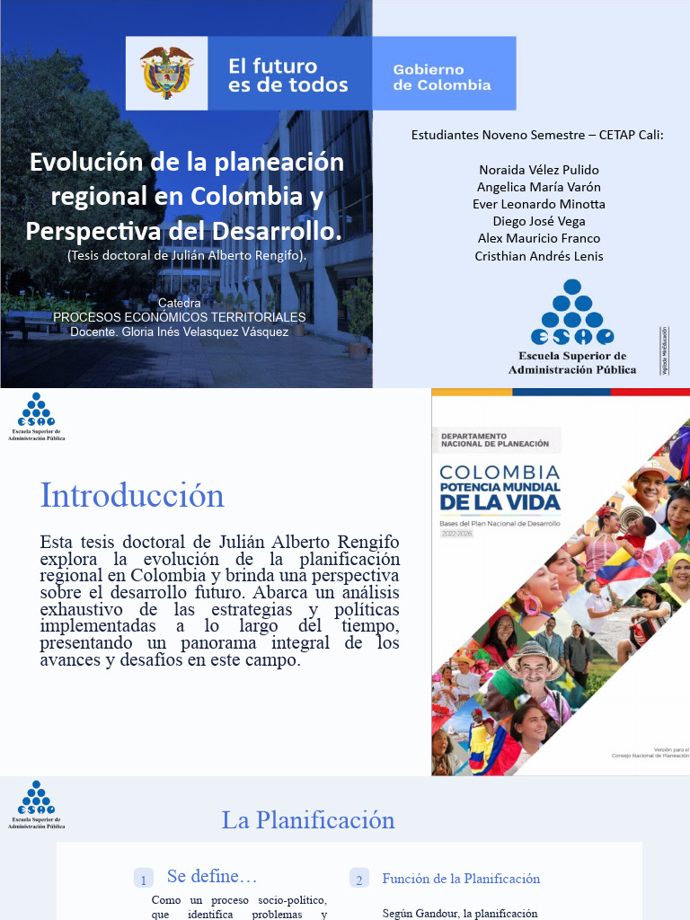 Evolucion de La Planificacion Regional en Colombia Ajustado | PDF ...