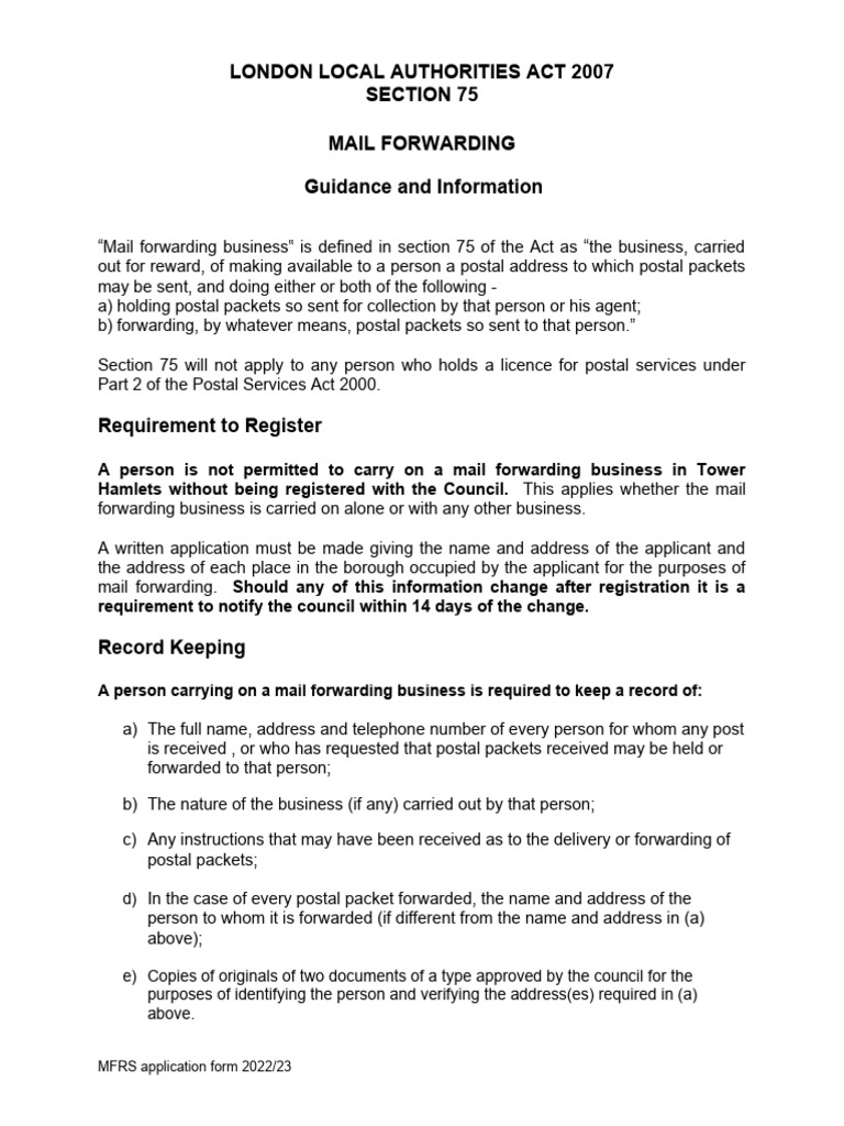 Mail Forwarding Business Registration Guide | PDF | Mail | Partnership