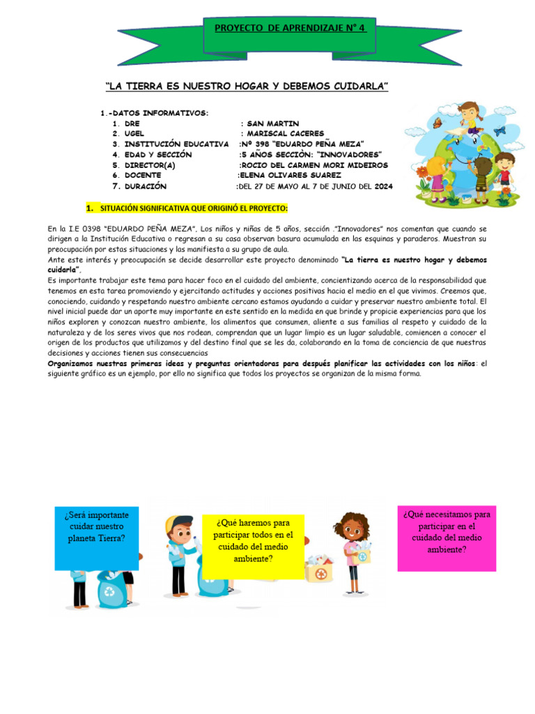 La Tierra Es Nuesro Hogar Y Debemos Cuidarla Pdf Aprendizaje