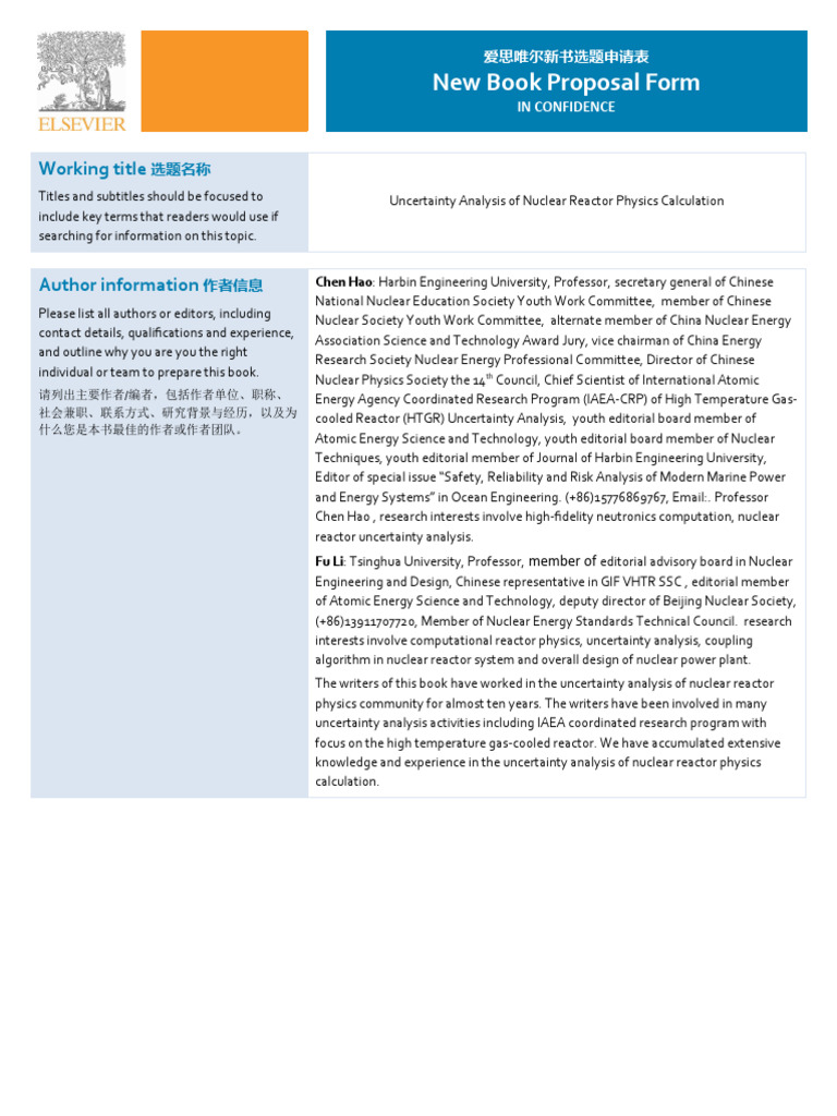 Uncertainty Analysis of Nuclear Reactor Physics Calculation-Book ...