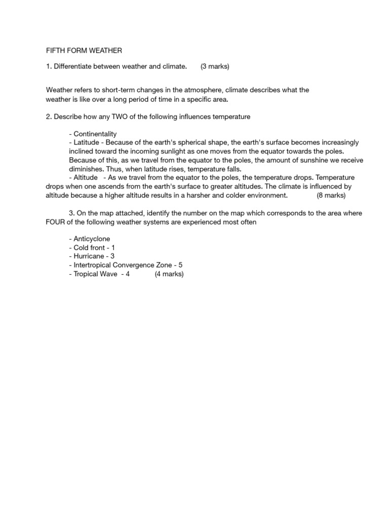 Weather and Climate Test PDF