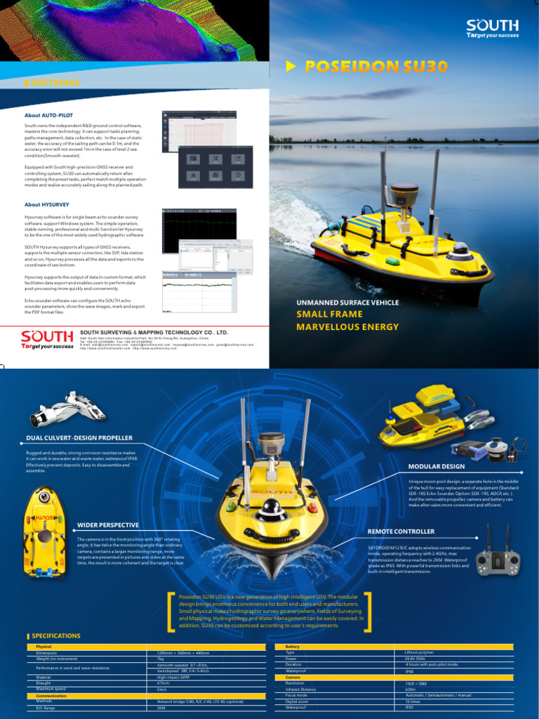 South Surveying: Poseidon SU30 USV Overview | PDF | Camera