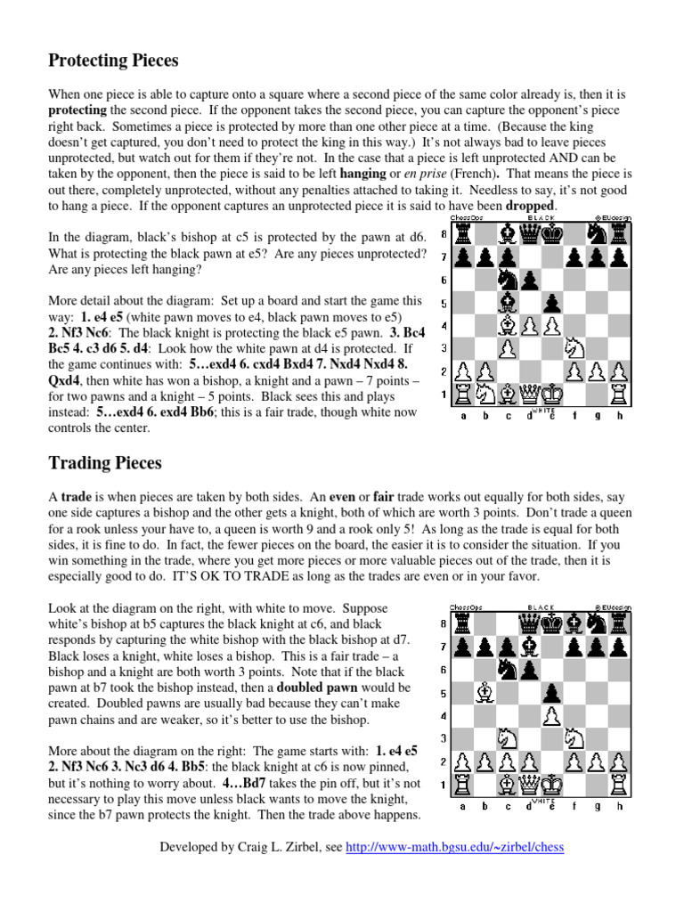 Chess Piece Protection and Trading Guide | PDF | Traditional Games ...