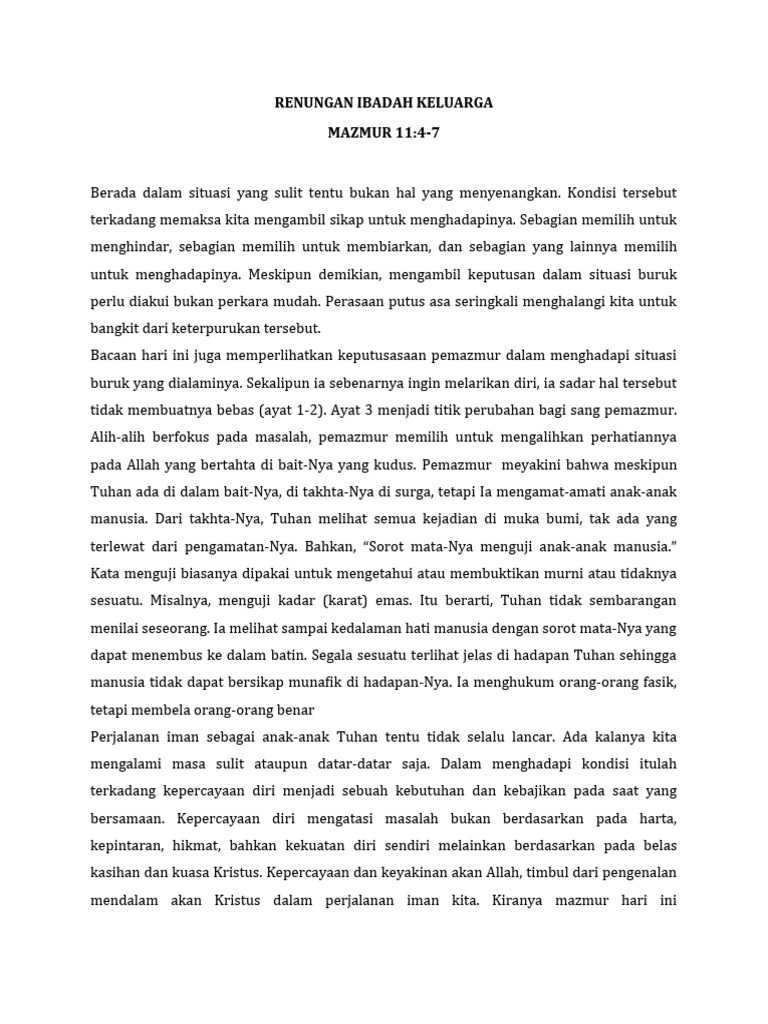 Renungan ibadah keluarga 6 maret pdf