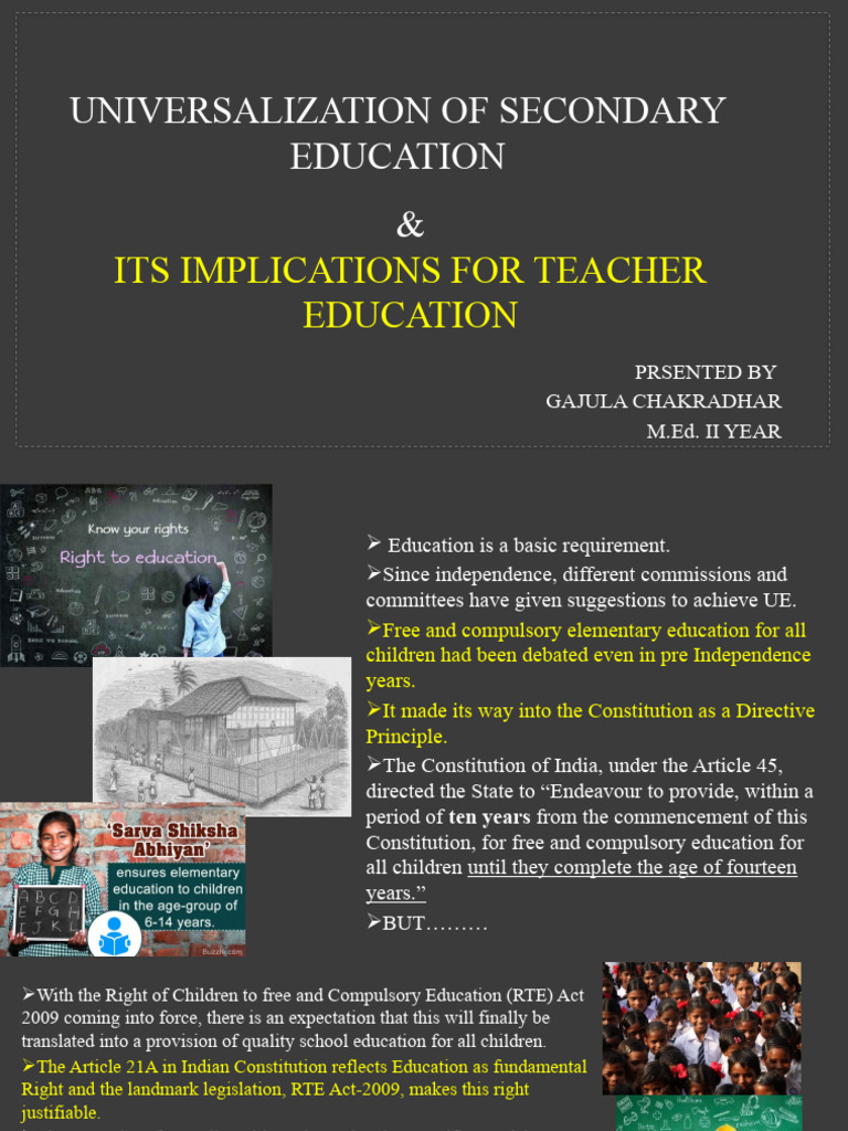 Universalization of Secondary Education Download Free PDF