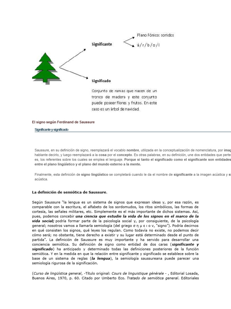 El signo según Saussure: significante y significado | PDF | Semiótica ...