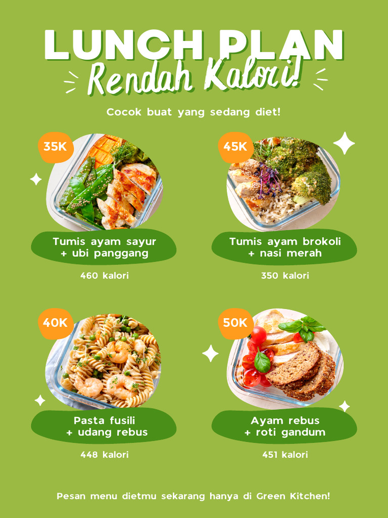 Menu Diet Rendah Kalori Green Kitchen | PDF
