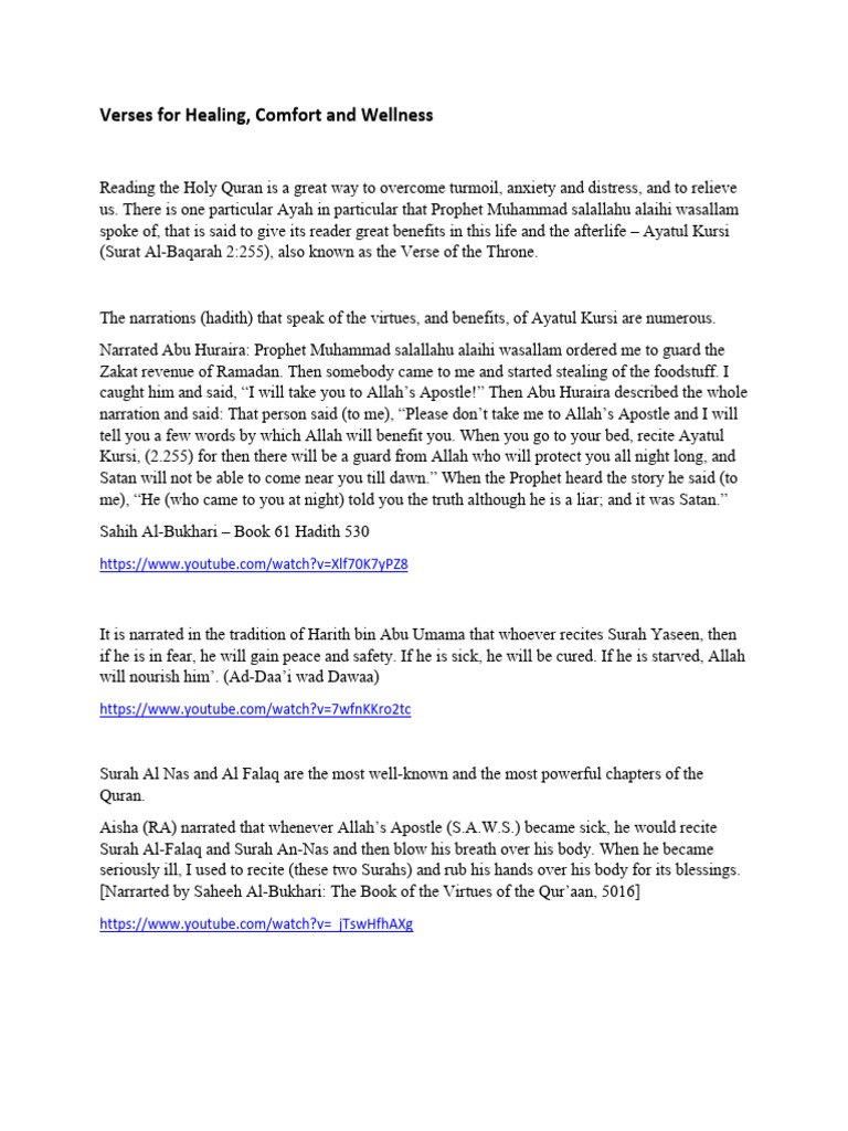Verses For Healing and Comfort | PDF