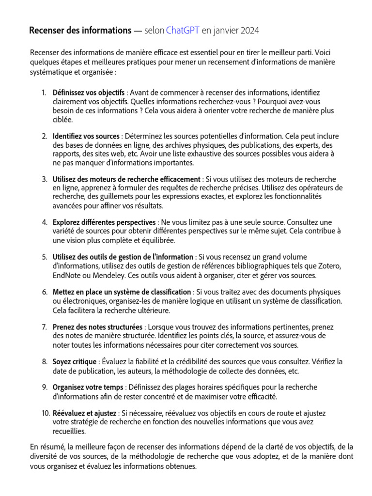 Recenser des informations efficacement | PDF | Crédibilité | Sciences ...