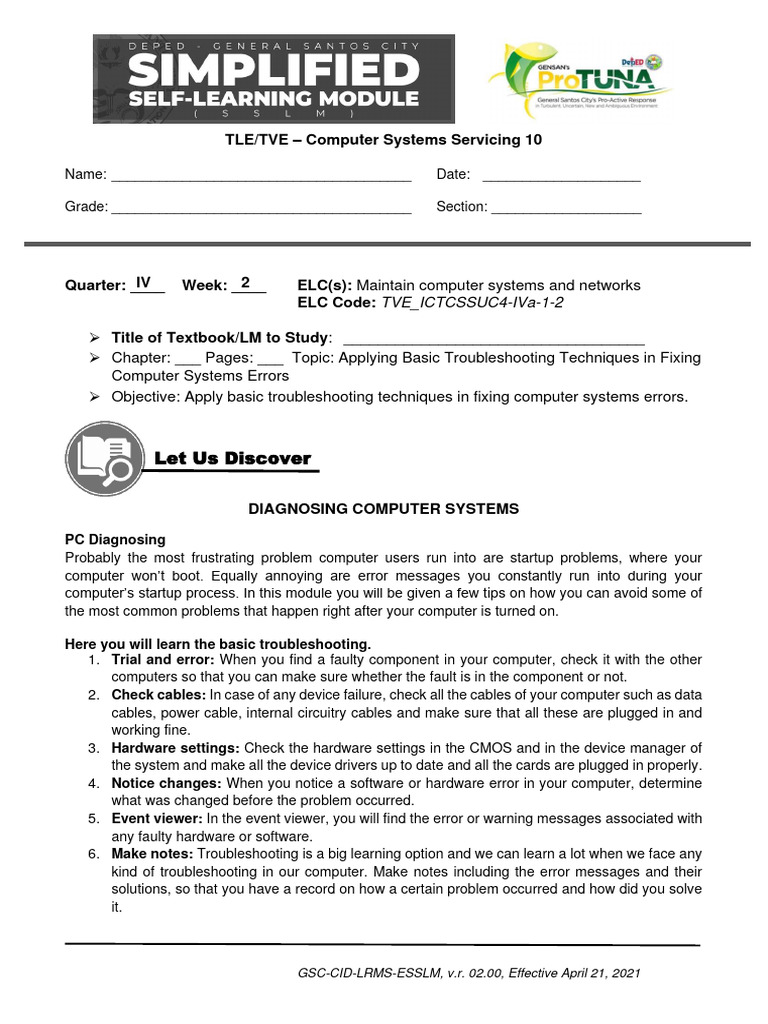 Basic Computer Troubleshooting Guide | PDF | Booting | Troubleshooting