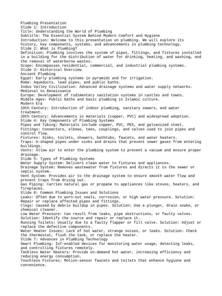 BASIC PLUMBING SERVICES SKILLS PDF visual data 7