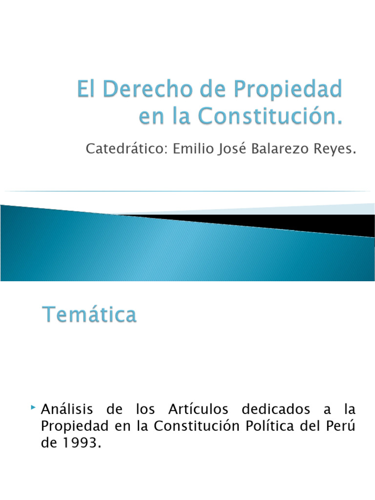 Propiedad en la Constitución Peruana 1993 | PDF | Propiedad | Estado ...