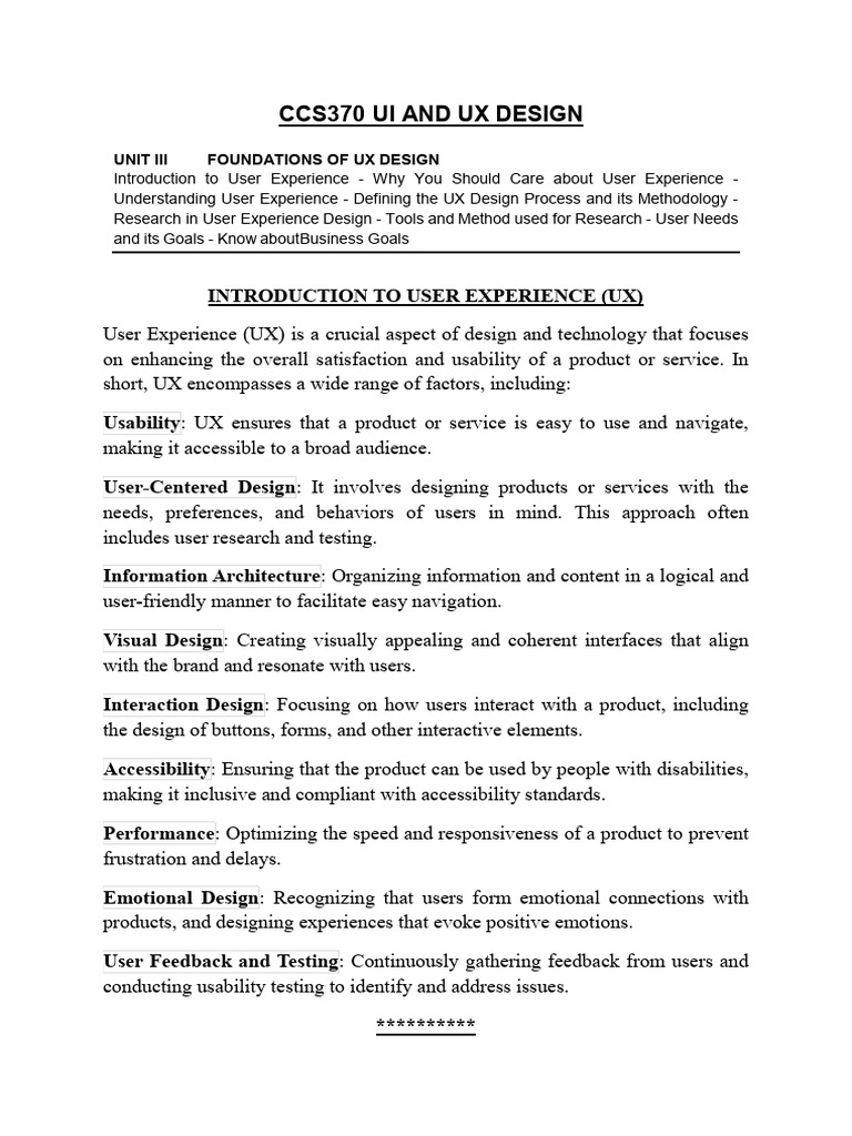 CCS370 - Unit Iii - Ux Design | Download Free PDF | Usability | Survey ...