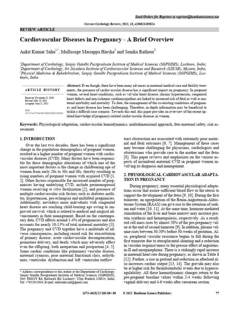 Cardiovascular Diseases in Pregnancy Overview | PDF | Congenital Heart ...