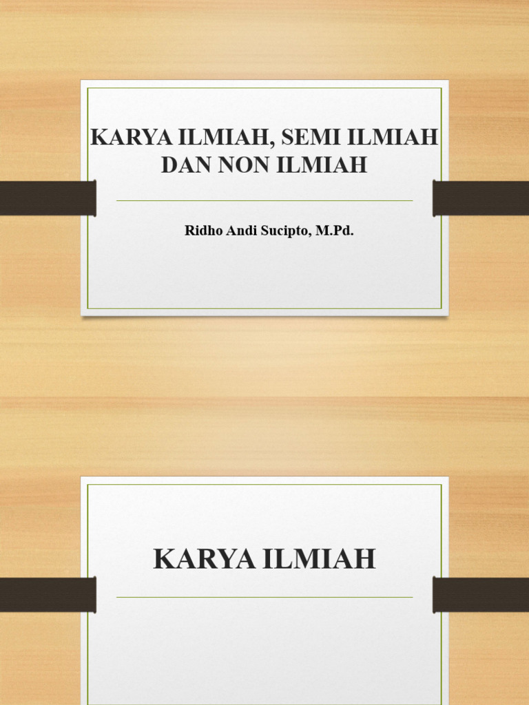 Karya Ilmiah dan Semi Ilmiah | PDF | Sains & Matematika