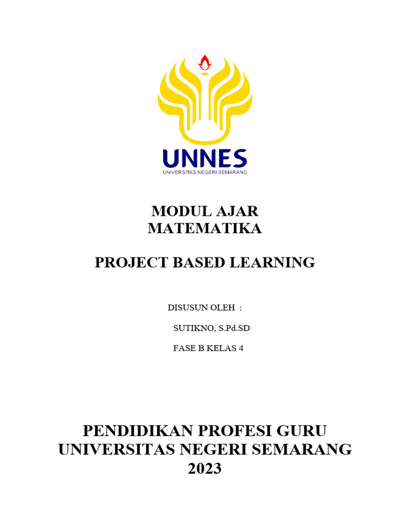 Modul Ajar Matematika Kelas 4 Pertemuan Kedua Pjbl Revisi Pdf