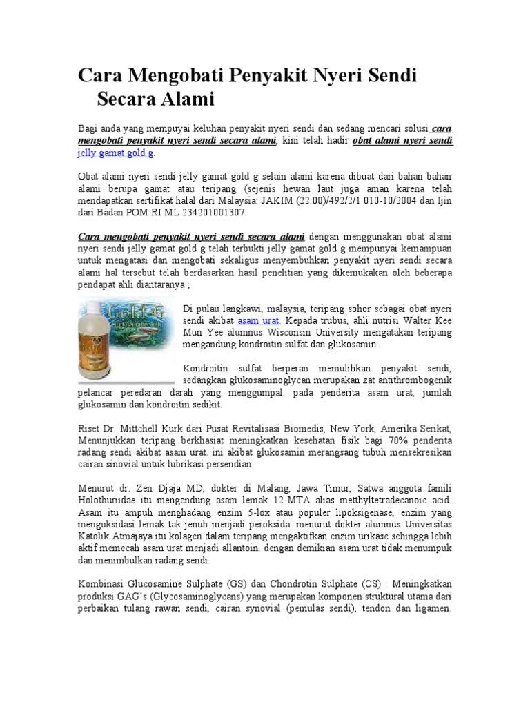 Cara Mengobati Penyakit Nyeri Sendi Secara Alami