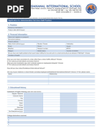 KIS Administrative Position Application Form