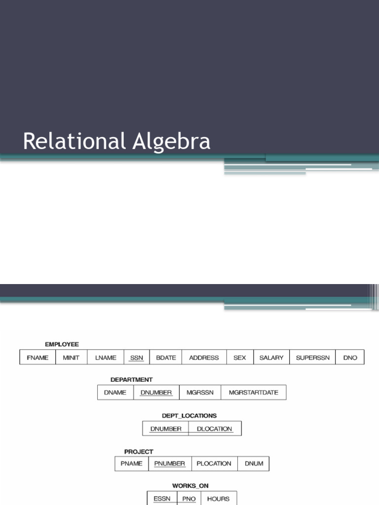 Relational Algebra | PDF | Relational Model | Mathematical Logic