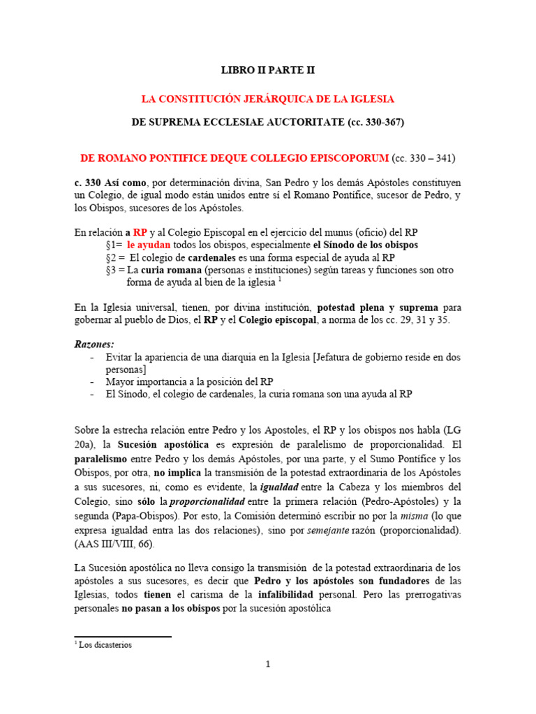 Constitución Jerárquica de La Iglesia | PDF | obispo | Iglesia Católica