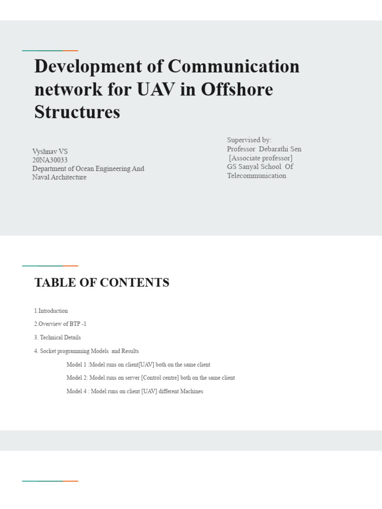 Development Of Communication Network For Uav In Offshore Structures