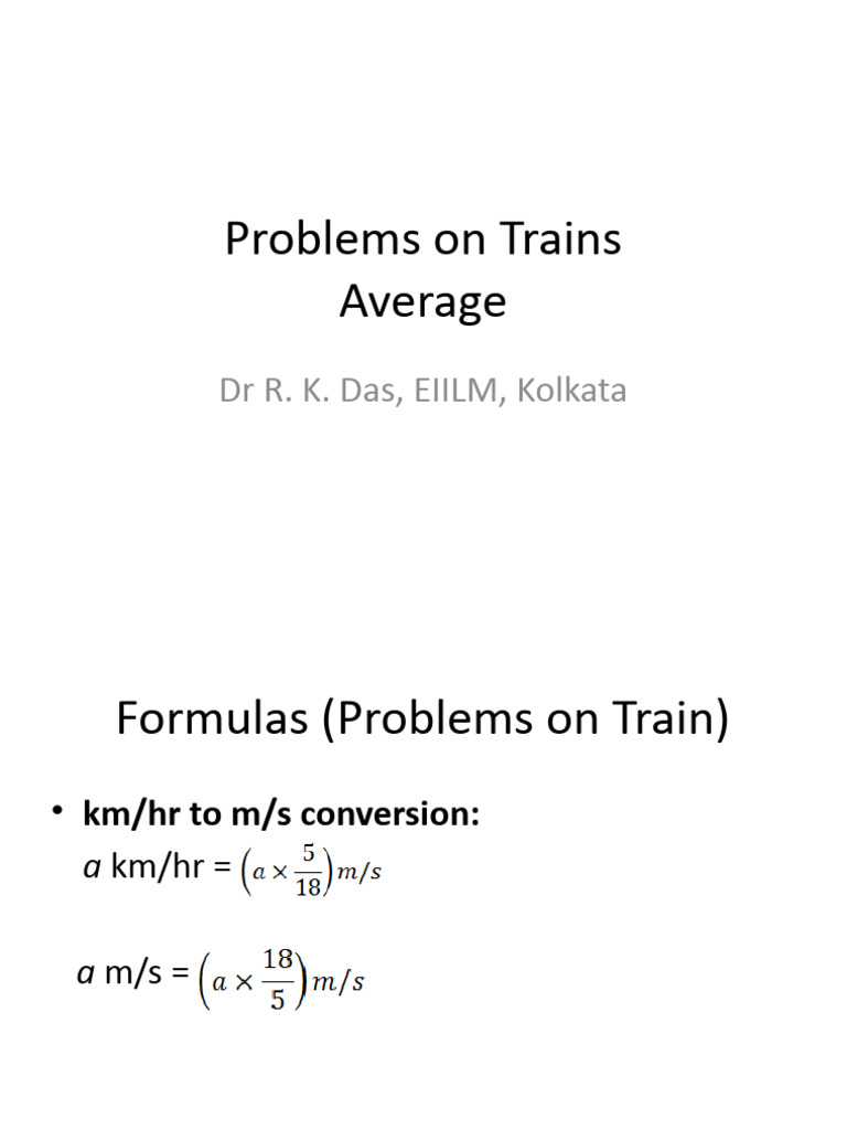 Problems on trains average pdf speed metre