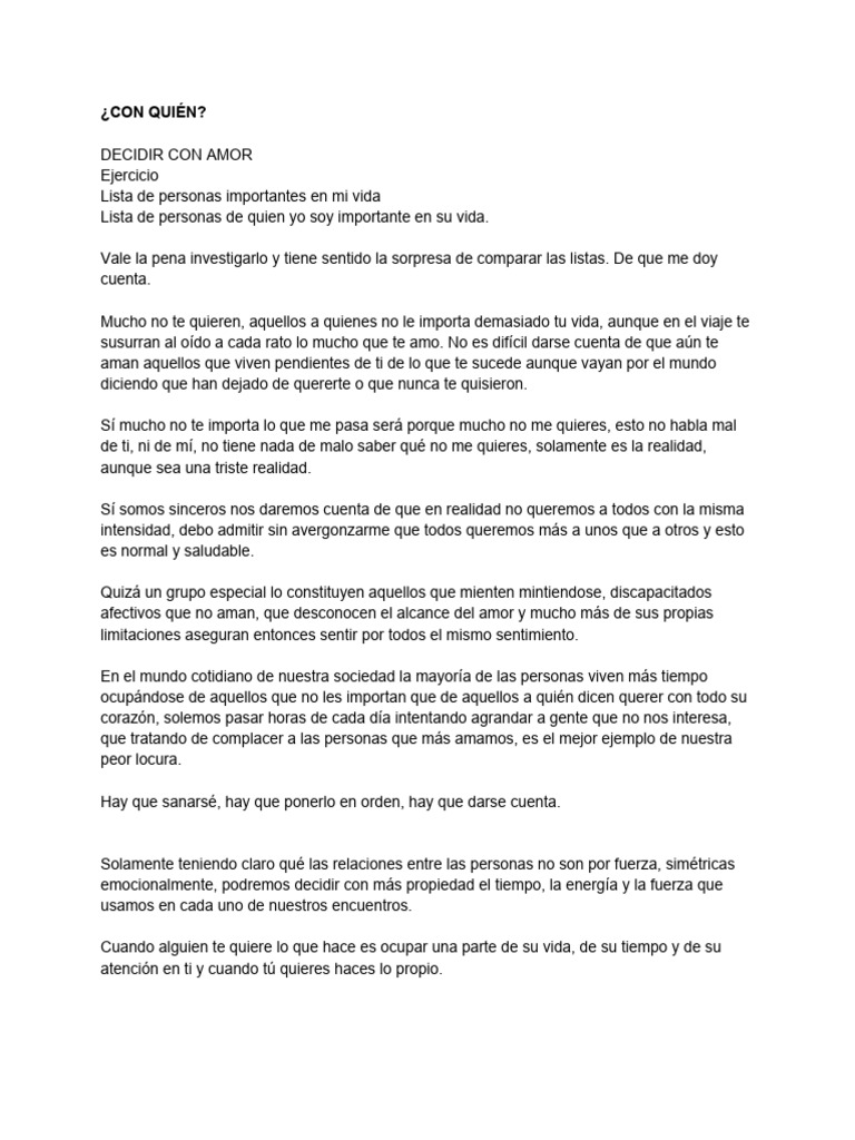 ¿Con Quién | PDF | Amor