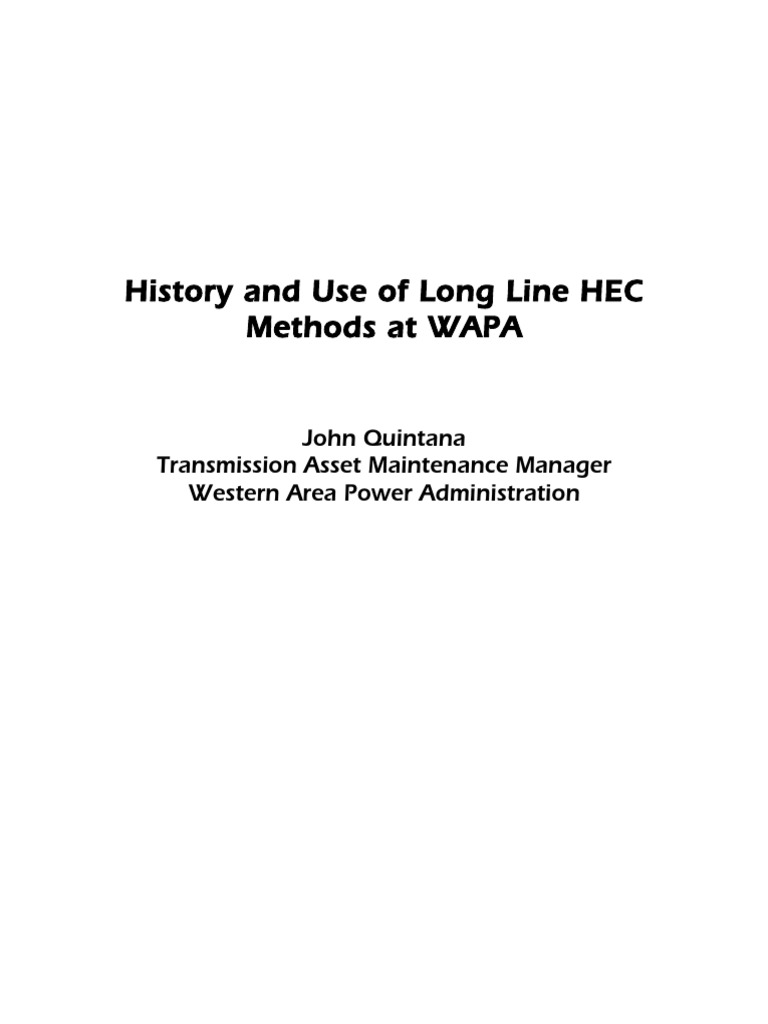 Long-Line HEC Methods at WAPA | PDF | Risk | Reliability Engineering