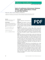 Quantitative Analysis of Continuous Intravenous Infusions in Pediatric Anesthesia. Safety Implications of Dead Volume, Flow Rates, and Fluid Delivery