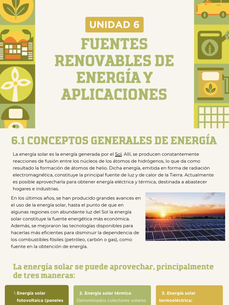 Fuentes de Energía Solar Renovable | PDF | Energía solar | Biocombustible