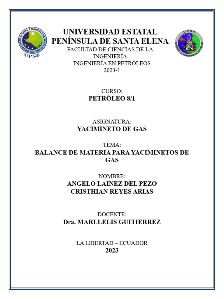 Balance de Materia en Yacimientos de Gas | PDF | Gases | Importar
