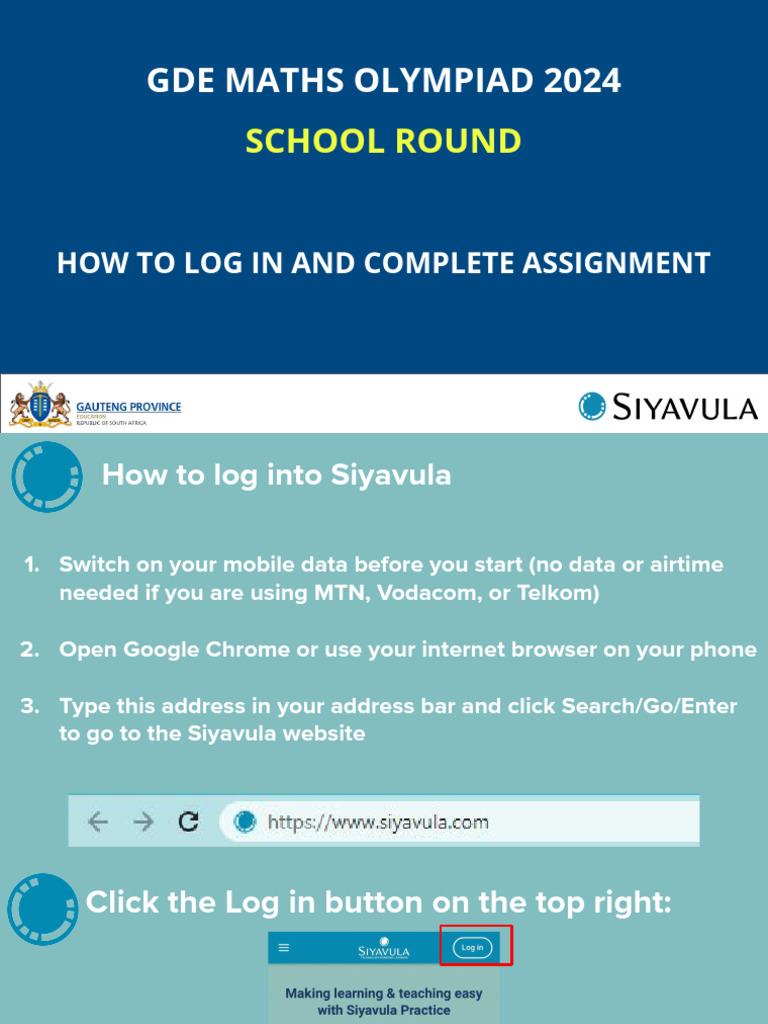 GDE Maths Olympiad 2024 Login Guide | PDF