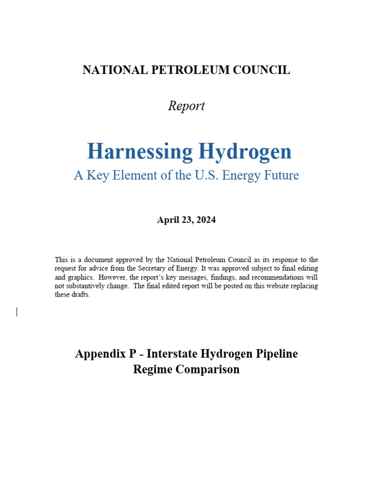 Hydrogen Pipeline Regulation Analysis | PDF | Federal Energy Regulatory ...