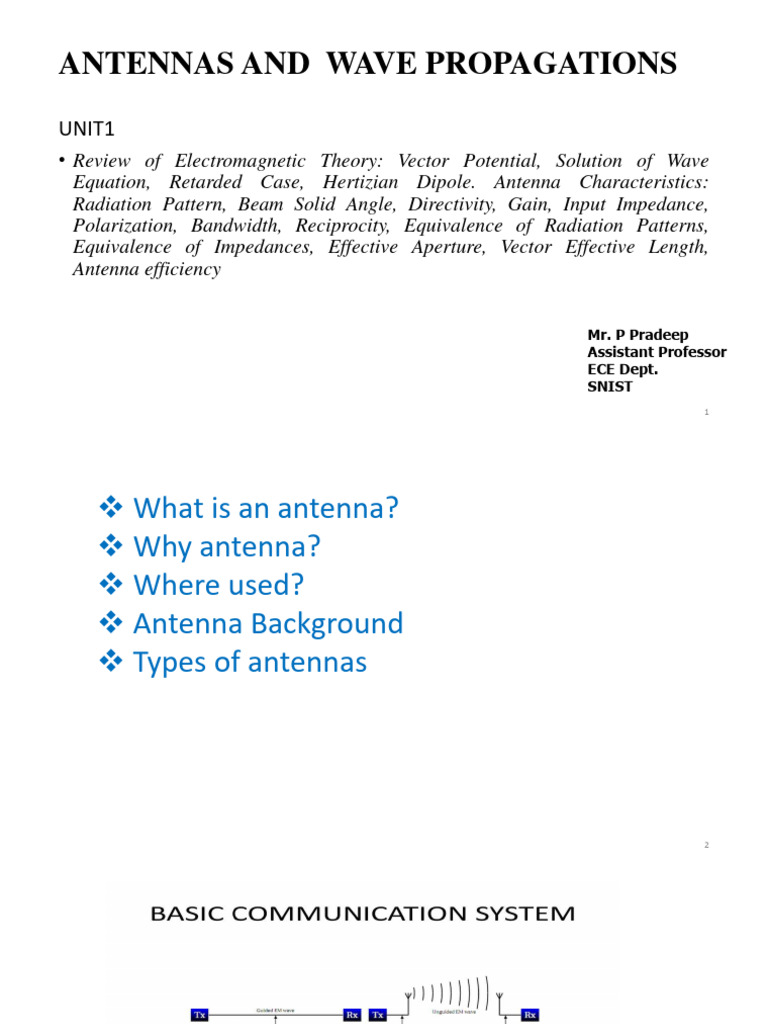 AWP Unit 1 | PDF | Antenna (Radio) | Polarization (Waves)