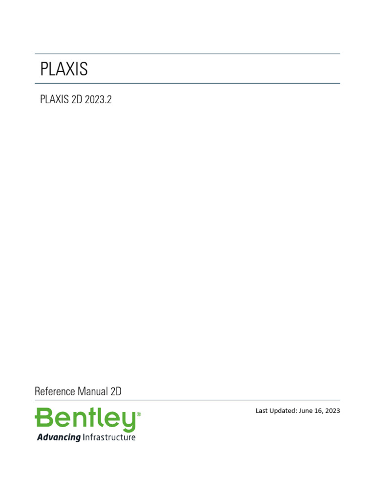 PLAXIS 2D Reference Manual 2023.2 | PDF | Menu (Computing) | Stress ...