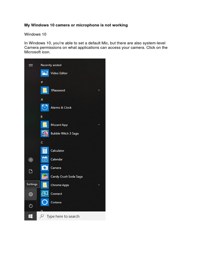 My Windows 10 Camera or Microphone Is Not Working | PDF | Windows 10 ...