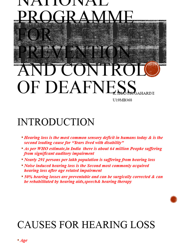 National Programme for Deafness Control | PDF | Hearing Loss | Diseases ...