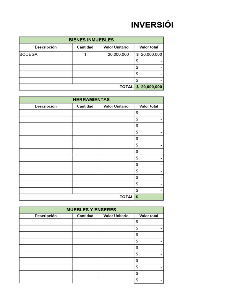 Inversión Inicial | PDF | Economias | Relaciones laborales
