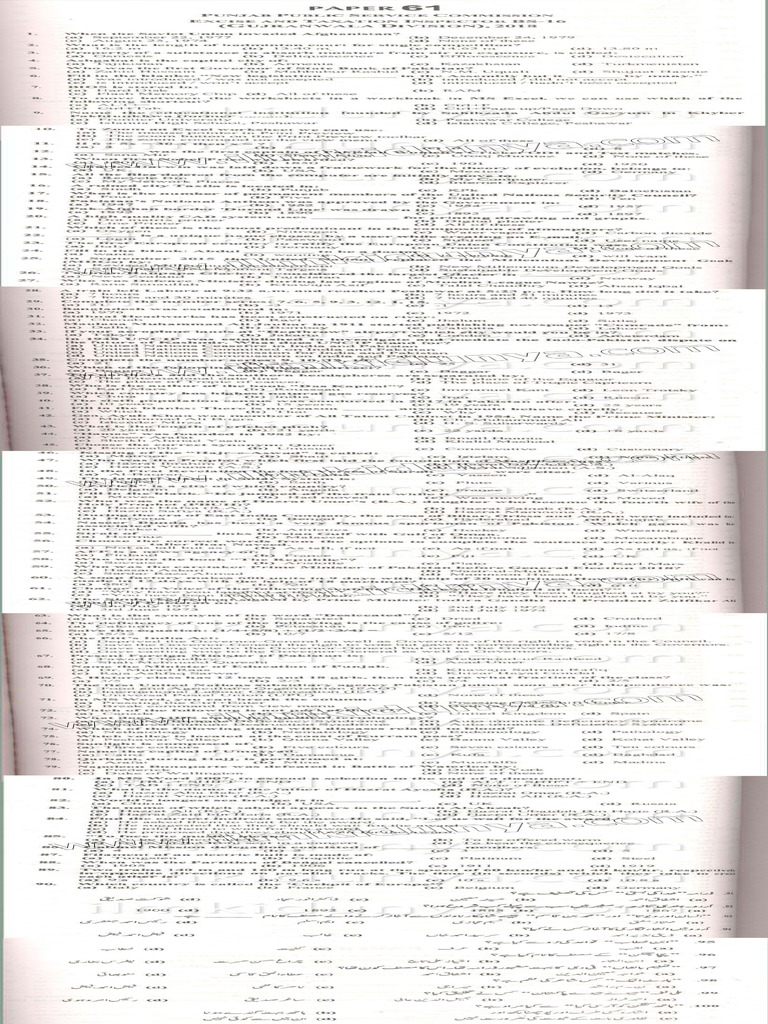Past Paper 2018 PPSC Excise & Taxation Department Excise & Taxation ...