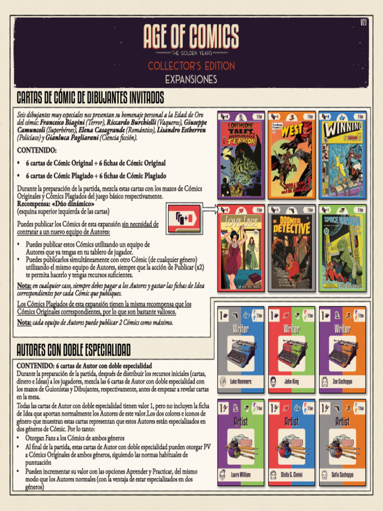 Age of Comics - Collectors - Expansiones - ES - V7 - 1 | PDF | Cómics
